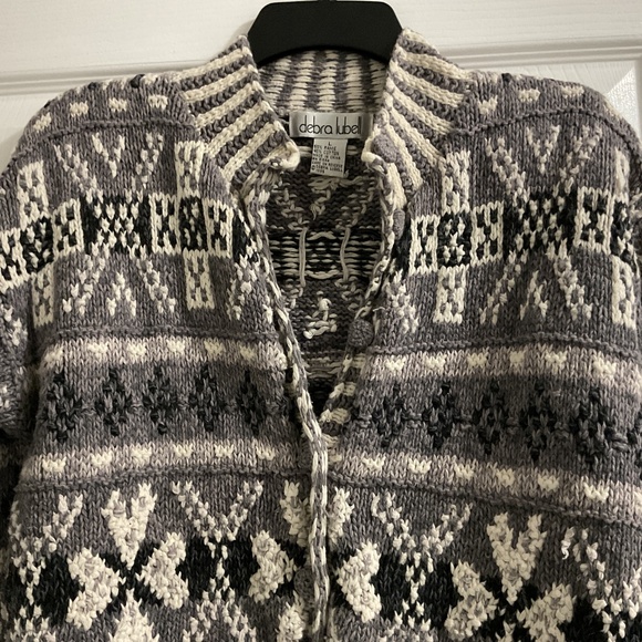 Vintage Debra Lubell Button-up Nordic Cardigan, Large - Picture 3 of 4